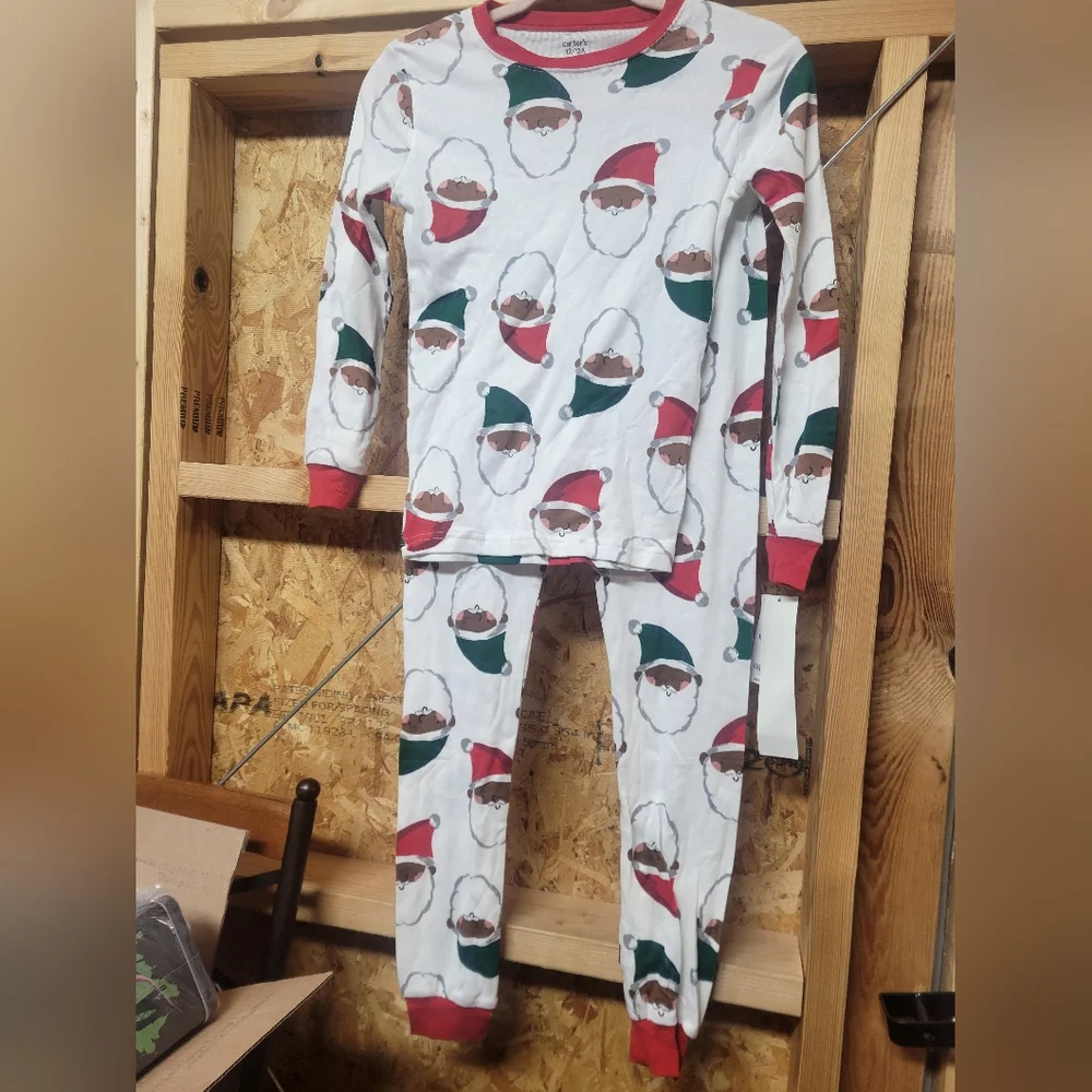 Carters‎ NWT 2pc Childrens Festive Santa Kids Pajamas Size 12